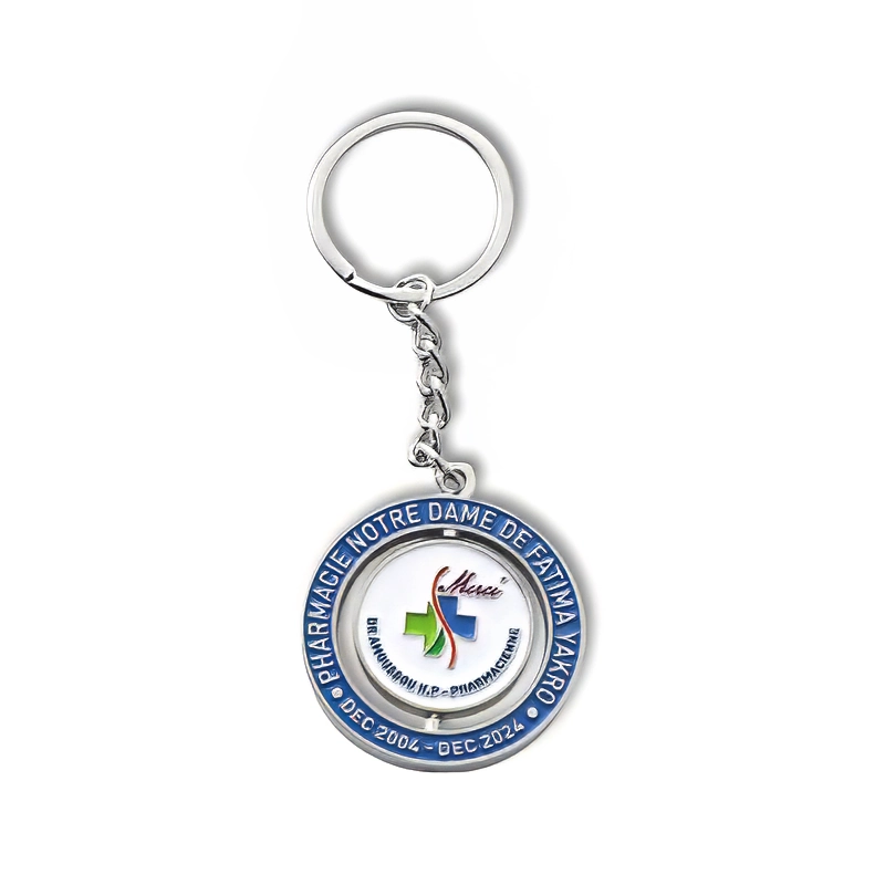 Custom Commemorative Spinner Keyrings with Logo and Inscription