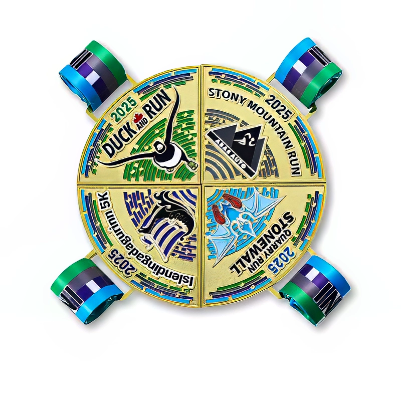 Custom 4-in-1 Race Medal for 2025 Running Series