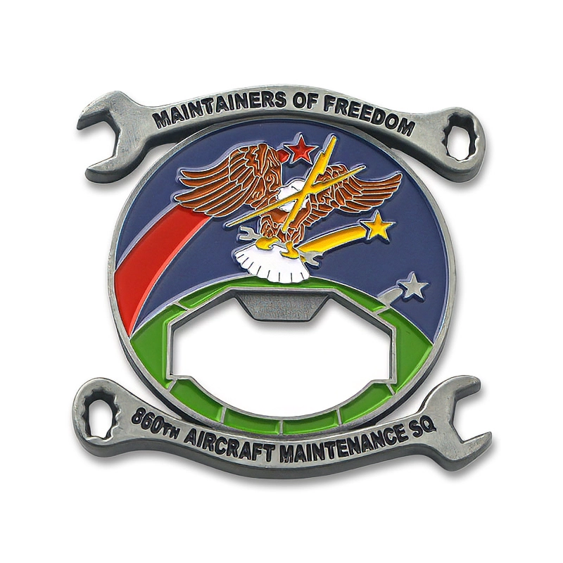 Custom Army and Air Force Challenge Coin Bottle Openers