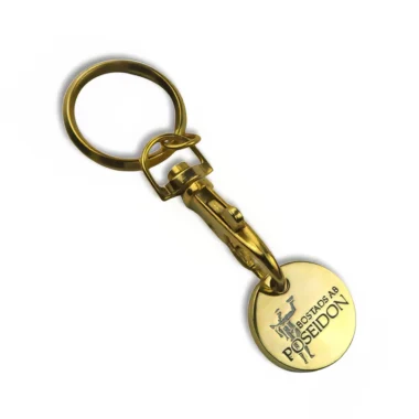 Custom Branded Brass Carabiner Trolley Tokens & Caddy Coins with Logo