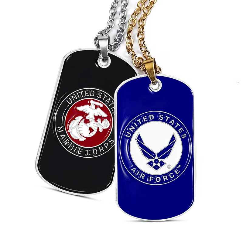 Customizable Military Dog Tags for Marine Corps and Air Force