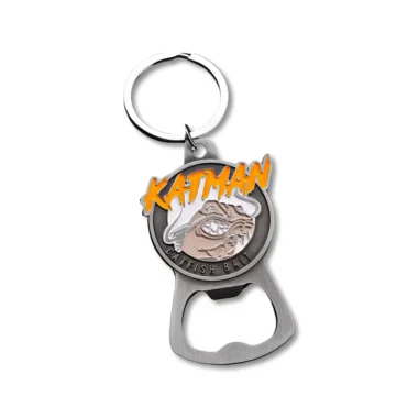 Fishing-Themed Metal Bottle Opener Keychain with Logo
