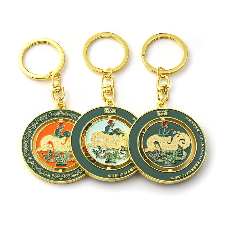 Museum Rotating Metal Souvenir Keychains