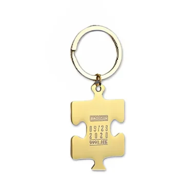 Gold-Colored Metal Puzzle Piece Keychains