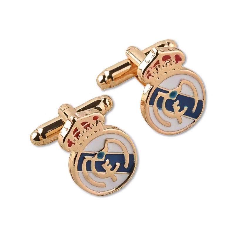 Logo Cufflinks in Gold Finish for Football Club Merchandise