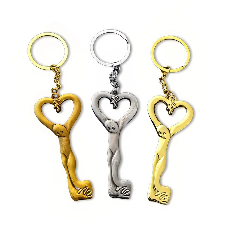Whimsical Heart-Design Keychains